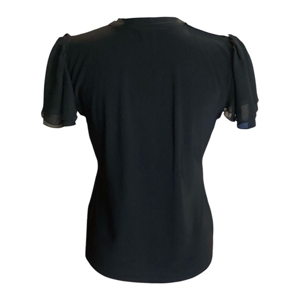 Tommy Hilfiger Tiered Ruffle Short Sleeve Tee Black, Size Small NWT Office - Picture 6 of 9